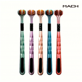 1+1 MACH V자형 3면 칫솔 부드러운 칫솔 교정 혀클리너 3면 휴대용 미세모 어금니 치아 치석 잇몸 교정용