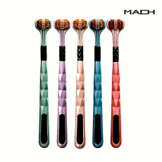 1+1 MACH V자형 3면 칫솔 부드러운 칫솔 교정 혀클리너 3면 휴대용 미세모 어금니 치아 치석 잇몸 교정용