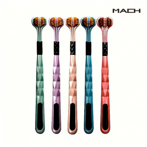 1+1 MACH V자형 3면 칫솔 부드러운 칫솔 교정 혀클리너 3면 휴대용 미세모 어금니 치아 치석 잇몸 교정용